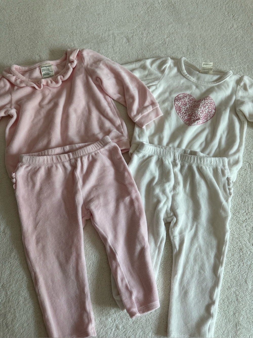 First Impressions bundle toddler girl 2 matching set 24M pink and white